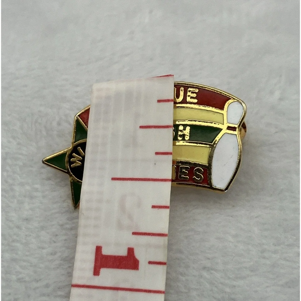 Vintage WIBC League High Series Shooting Star Colorful Bowling Lapel Hat Pin